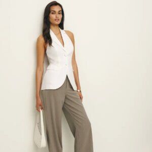 Reformation Brennan Linen Vest White Size 0 NWT